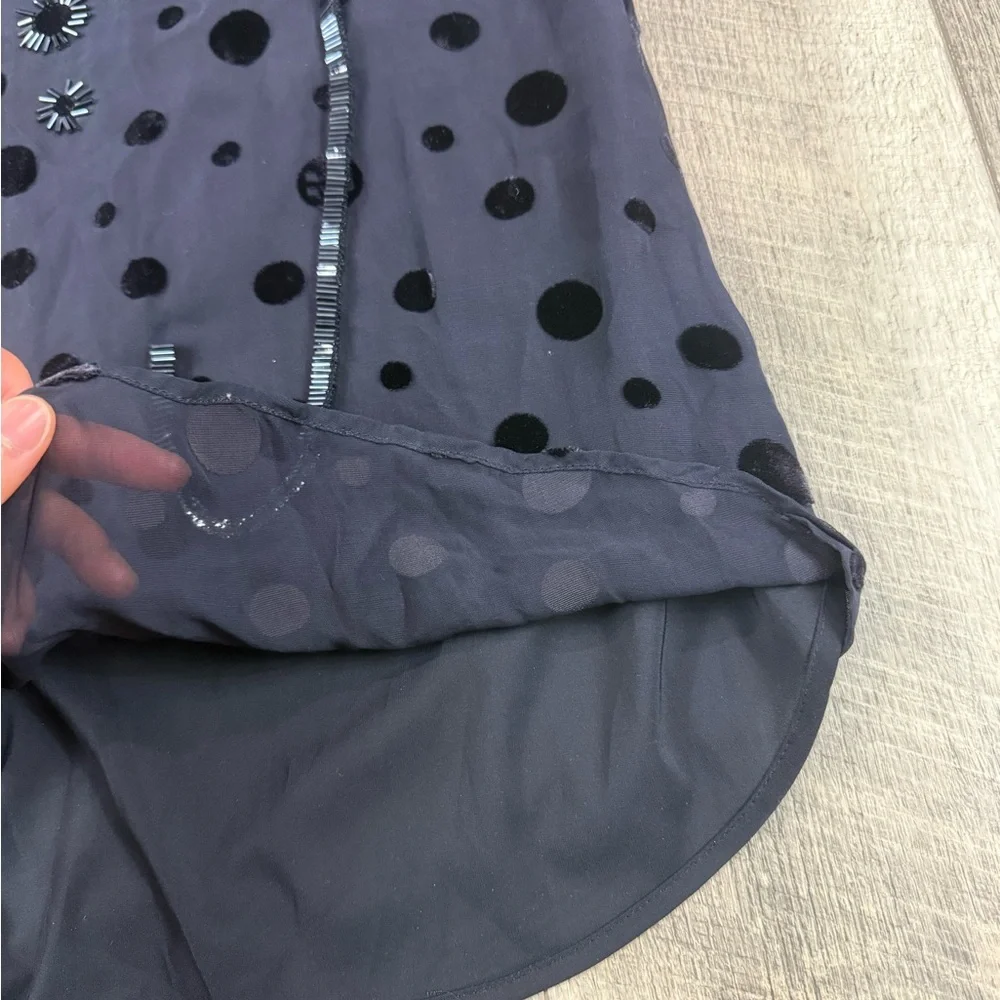 Tory‎ Burch Navy Velvet Burnout Blouse